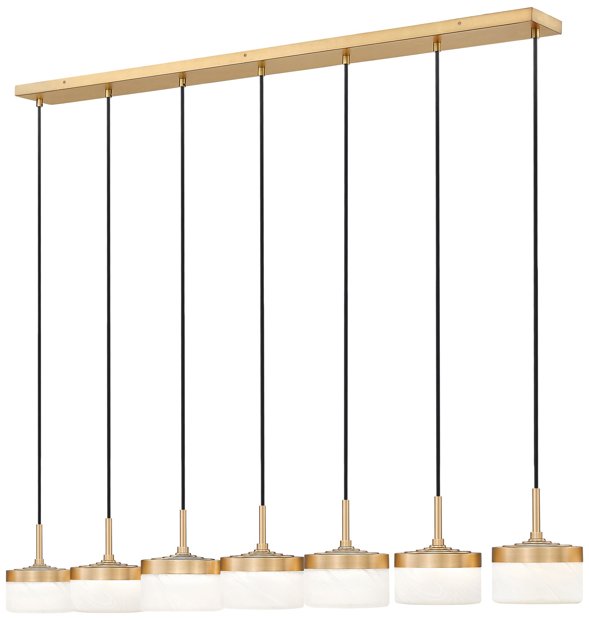 Renaud by Z-Lite 58.75 inch Modern Gold 7 Light Linear Chandelier