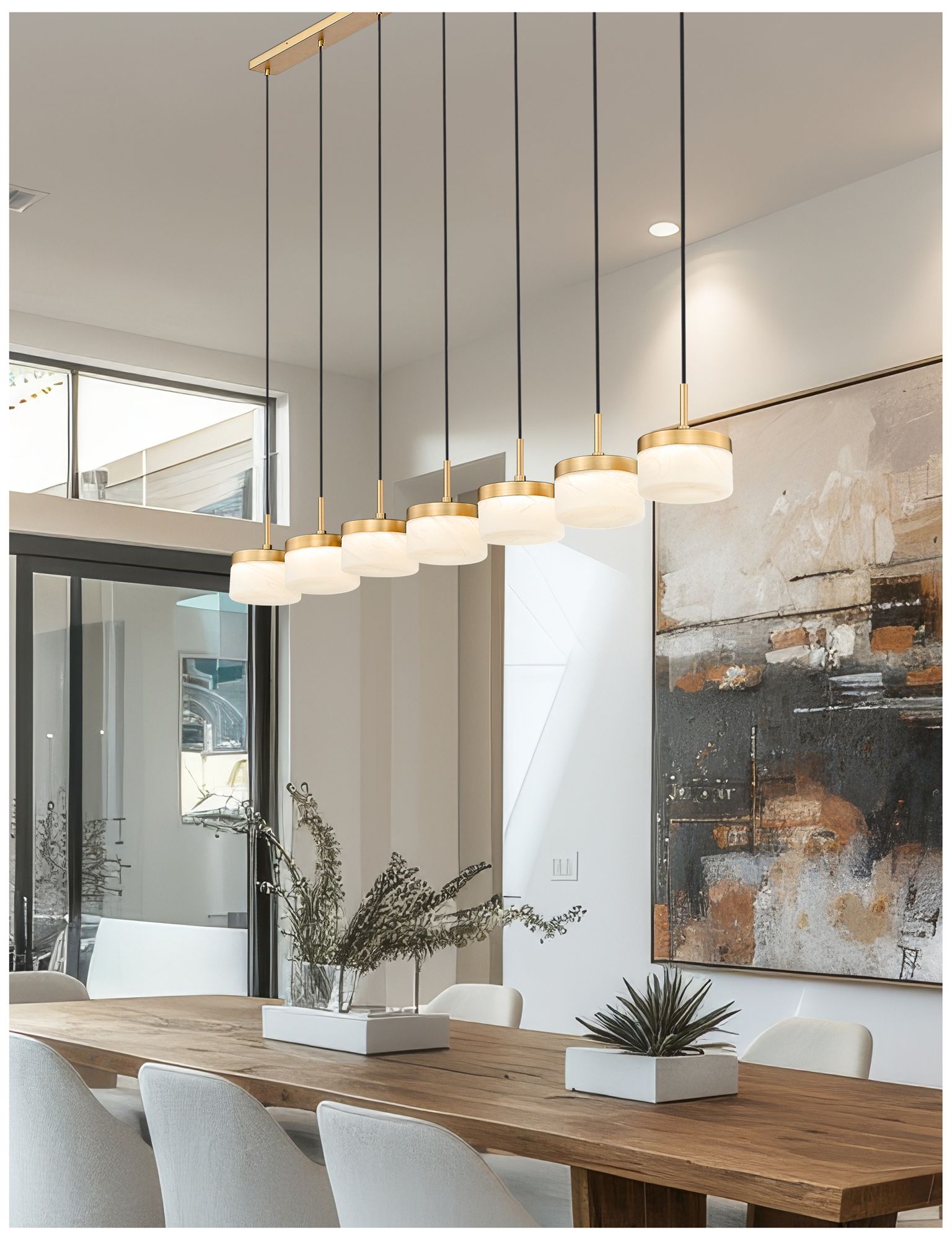 Image 3 Renaud by Z-Lite 58.75 inch Modern Gold 7 Light Linear Chandelier more views