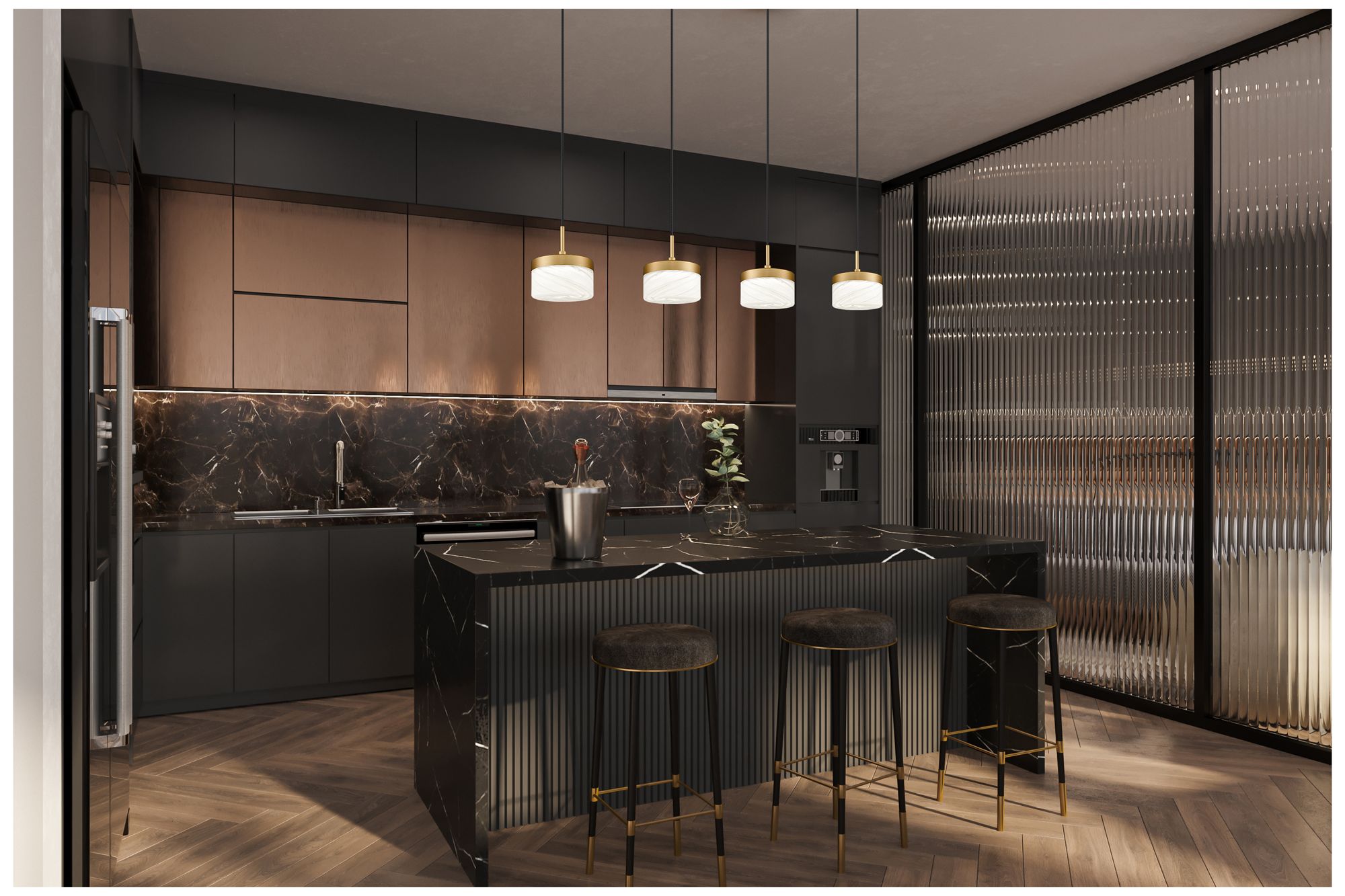 Image 3 Renaud by Z-Lite 6.75 inch Modern Gold 1 Light Pendant more views