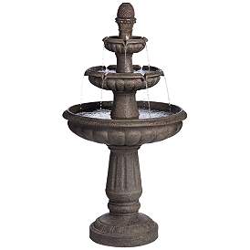 Image2 of Rendaux 43" High Gray 3-Tier LED Outdoor Fountain