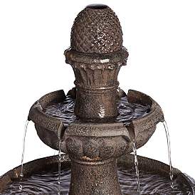 Image3 of Rendaux 43" High Gray 3-Tier LED Outdoor Fountain more views