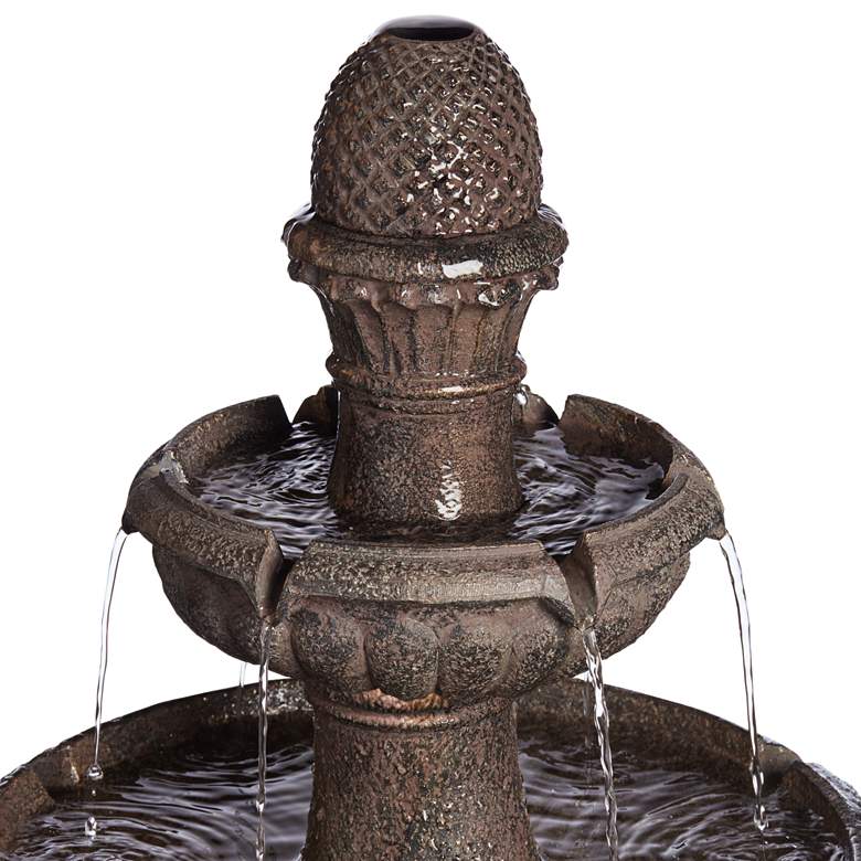 Image 3 Rendaux 43" High Gray 3-Tier LED Outdoor Fountain more views