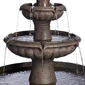 Image4 of Rendaux 43" High Gray 3-Tier LED Outdoor Fountain more views