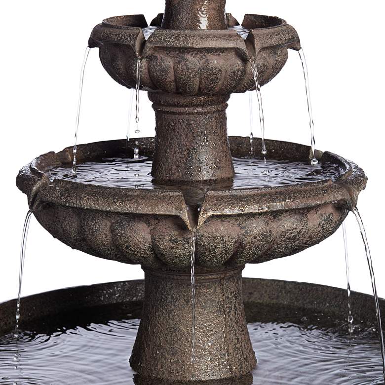 Image 4 Rendaux 43" High Gray 3-Tier LED Outdoor Fountain more views