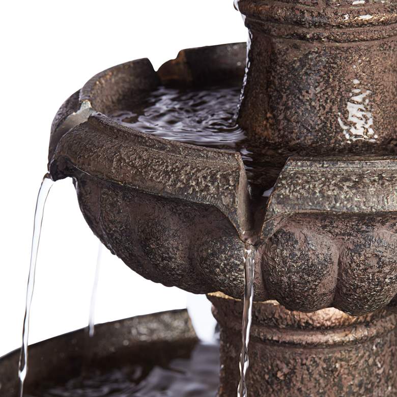 Image 5 Rendaux 43" High Gray 3-Tier LED Outdoor Fountain more views