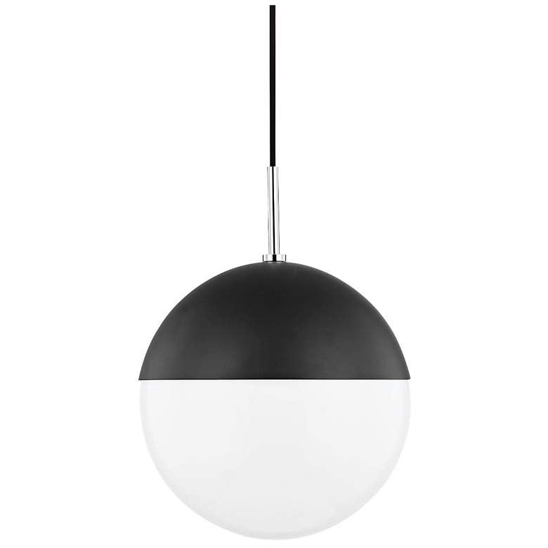 Image 1 Renee 1 Light Large Pendant - Polished Nickel/Black