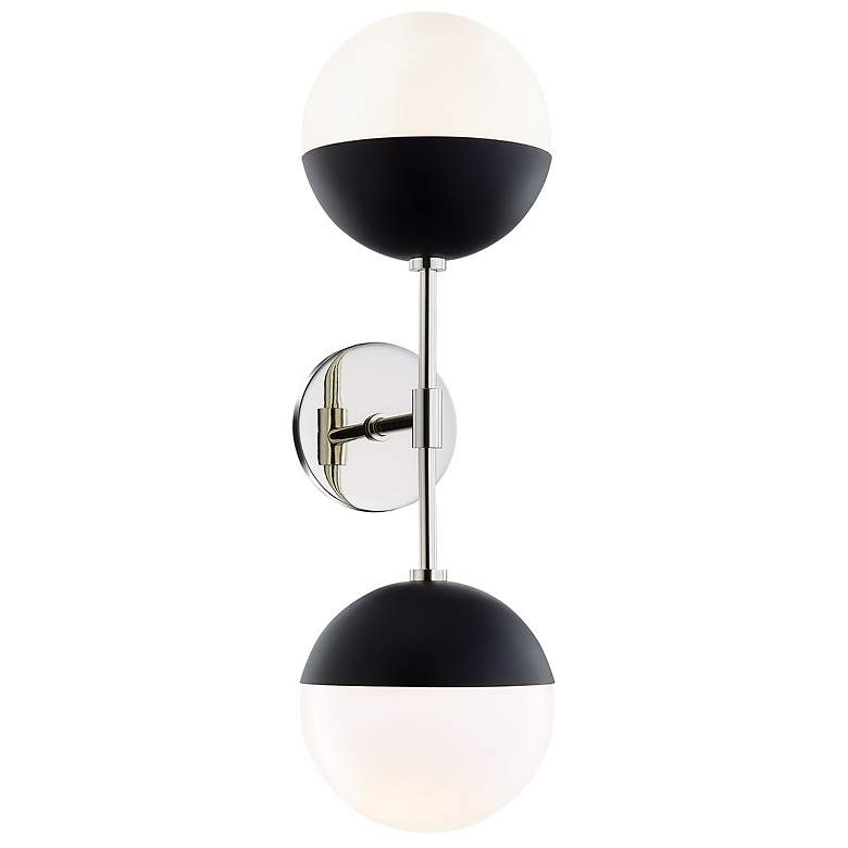 Image 1 Renee 2 Light Wall Sconce Polished Nickel/Black