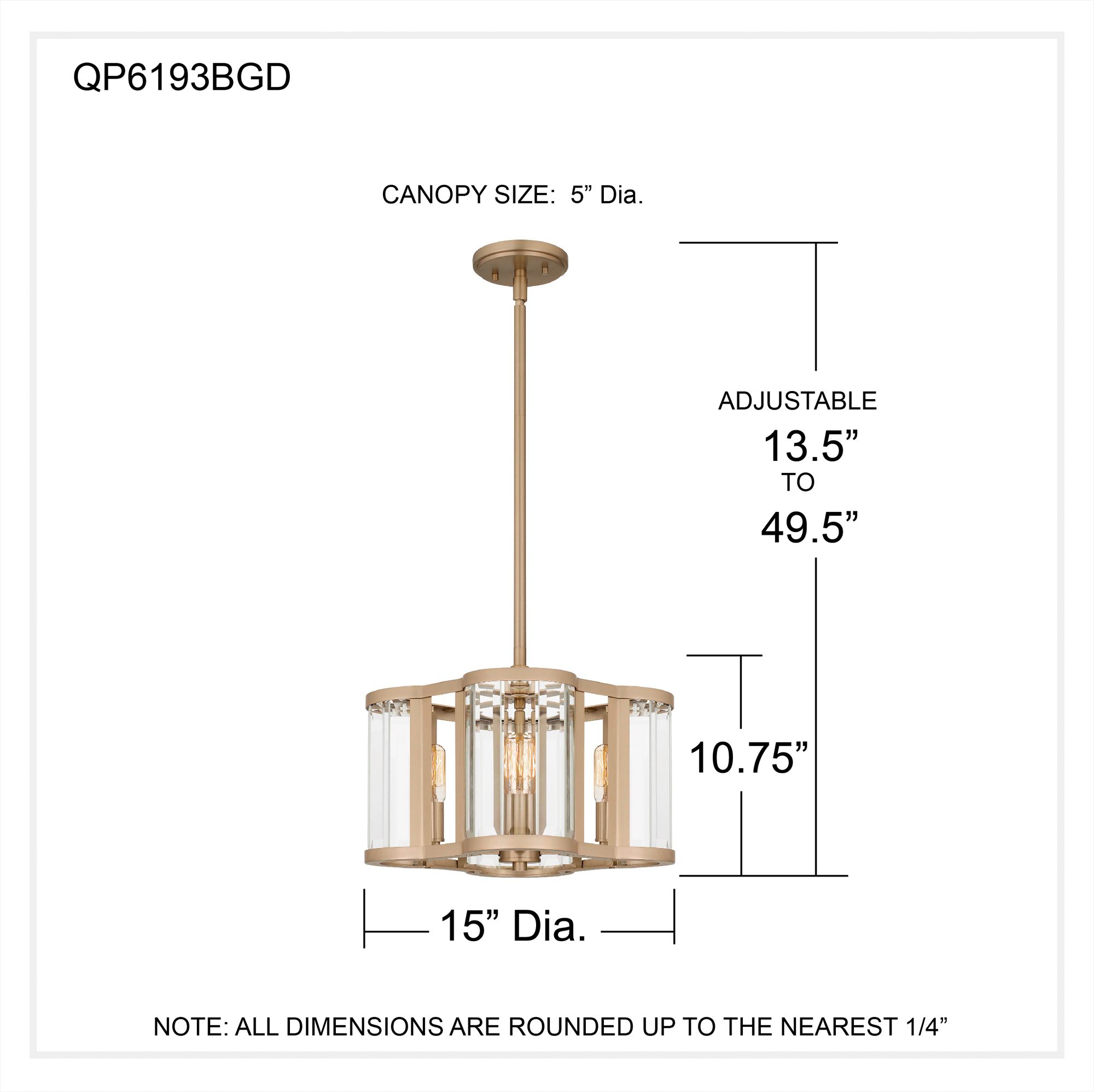 Renee 4-Light Bronze Gold Pendant