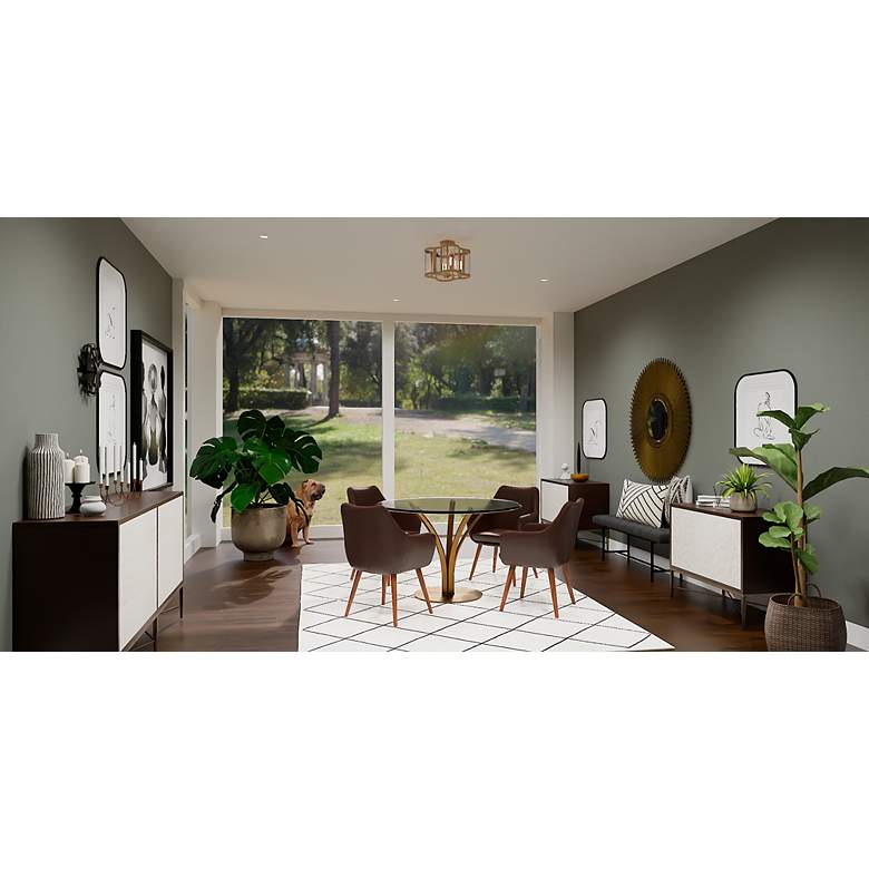 Image 2 Renee 4-Light Bronze Gold Semi-Flush Mount more views