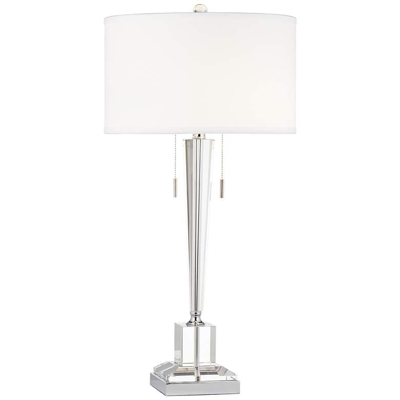 Image 2 Renee Clear Crystal Column Table Lamp with Tabletop Dimmer