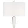 Renee Clear Crystal Glass Table Lamp w/ Square White Marble Riser