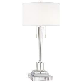 Image1 of Renee Clear Crystal Glass Table Lamp With 8" Wide Square Riser