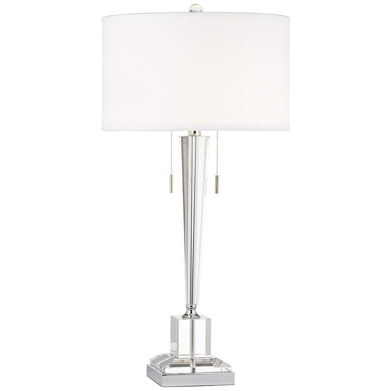 Image 2 Renee Clear Crystal Glass Table Lamp With USB Dimmer