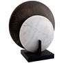 Renesmee 14" High White Marble Bronze Iron Disk Sculpture