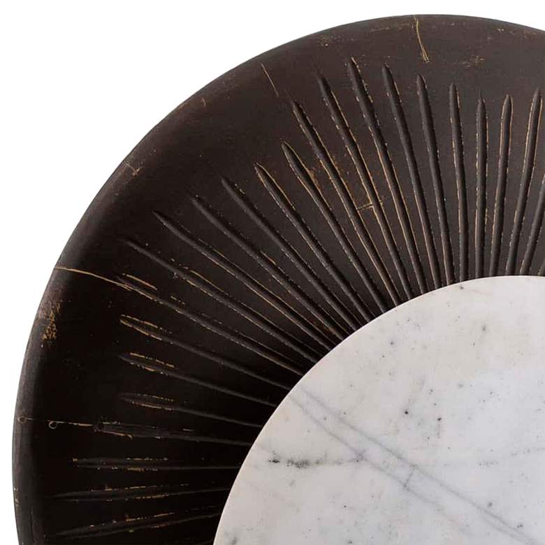 Image 2 Renesmee 14" High White Marble Bronze Iron Disk Sculpture more views