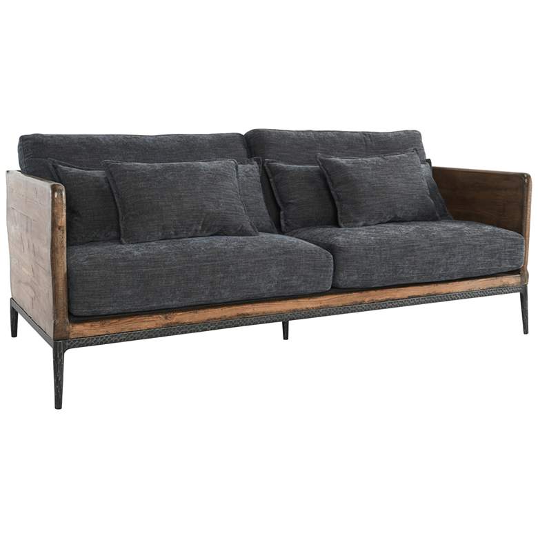 Image 1 Renfrow 81 inch Wide Modern Navy Fabric and Pine Wood Sofa