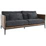 Renfrow 81" Wide Modern Navy Fabric and Pine Wood Sofa