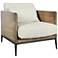 Renfrow Cream Fabric and Reclaimed Pine Wood Accent Chair