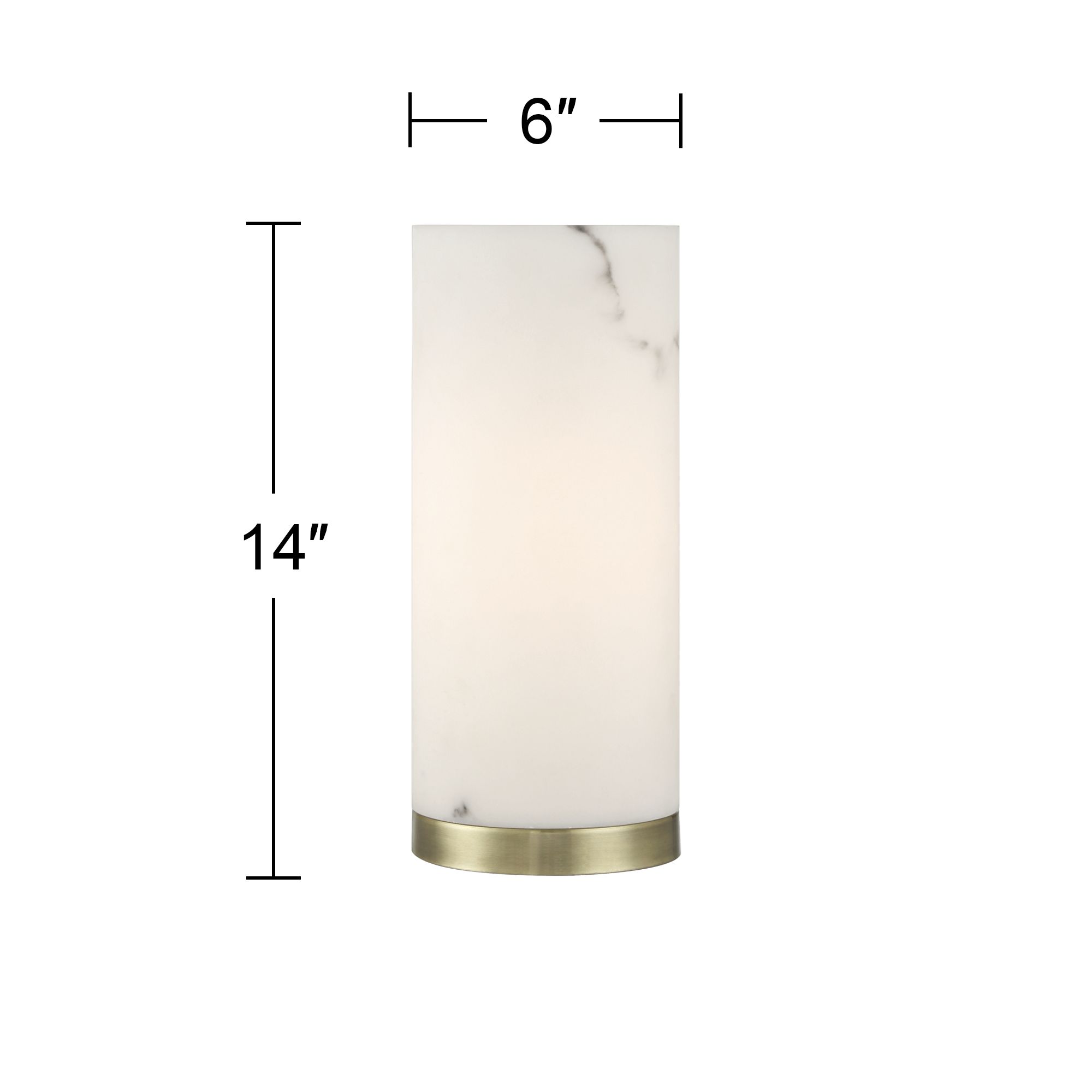 Image 7 Renier 14" High Faux Alabaster Accent Table Lamp more views