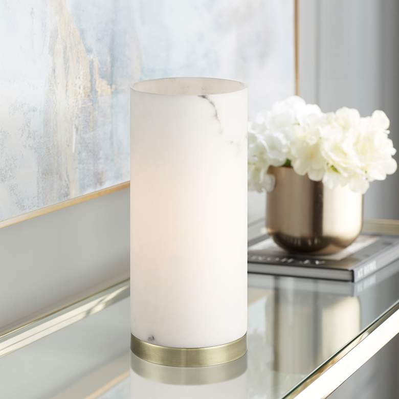 Image 1 Renier 14" High Faux Alabaster Accent Table Lamp