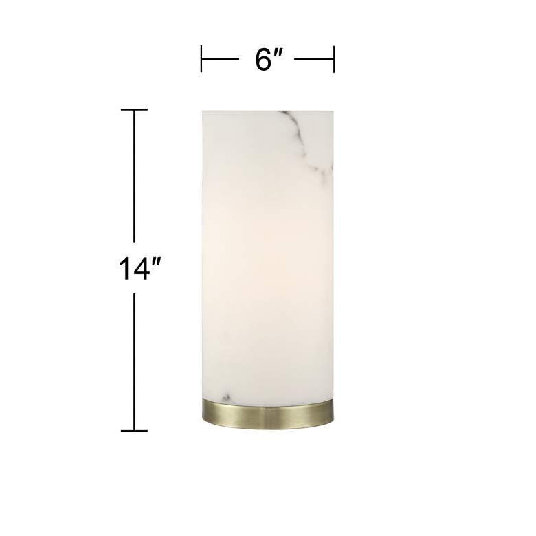 Image 7 Renier 14" High Faux Alabaster Accent Table Lamp more views
