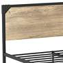 Renille Gray Wood Brown Metal Full Size Platform Bed