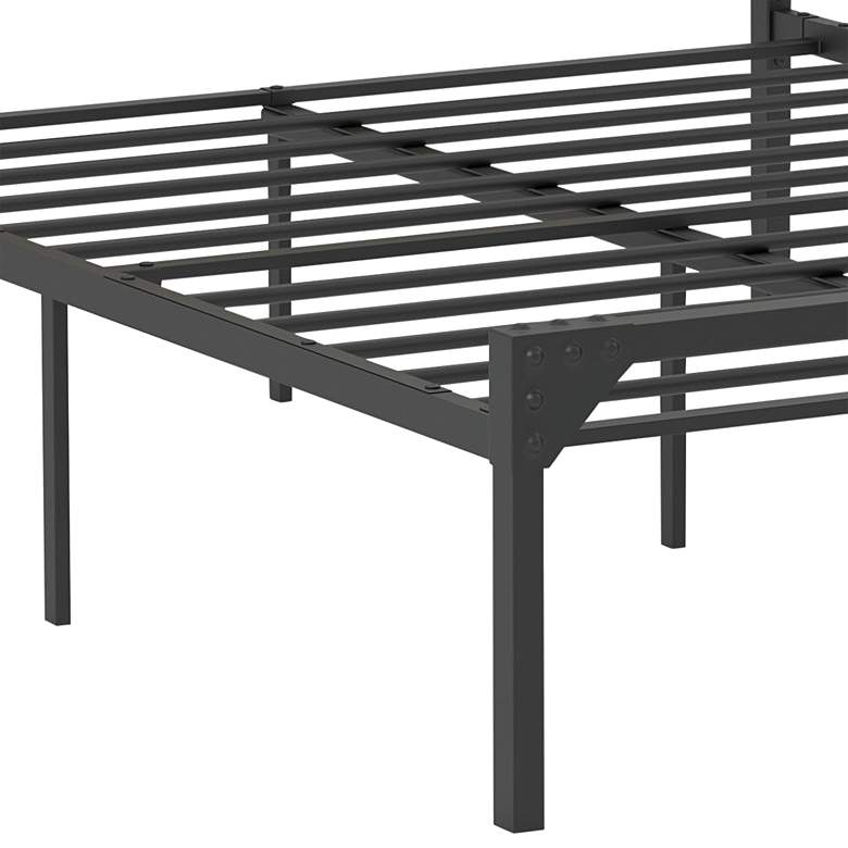 Renille Gray Wood Brown Metal Full Size Platform Bed more views