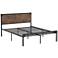 Renille Wood Brown Metal Queen Size Platform Bed