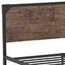 Renille Wood Brown Metal Queen Size Platform Bed