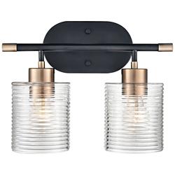 Renitta 10 1/2" High Matte Black 2-Light Wall Sconce