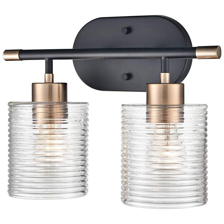 Image 3 Renitta 10 1/2" High Matte Black 2-Light Wall Sconce more views