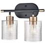 3_Renitta 10 1/2" High Matte Black 2-Light Wall Sconce more views