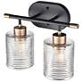 4_Renitta 10 1/2" High Matte Black 2-Light Wall Sconce more views