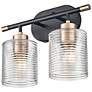 5_Renitta 10 1/2" High Matte Black 2-Light Wall Sconce more views