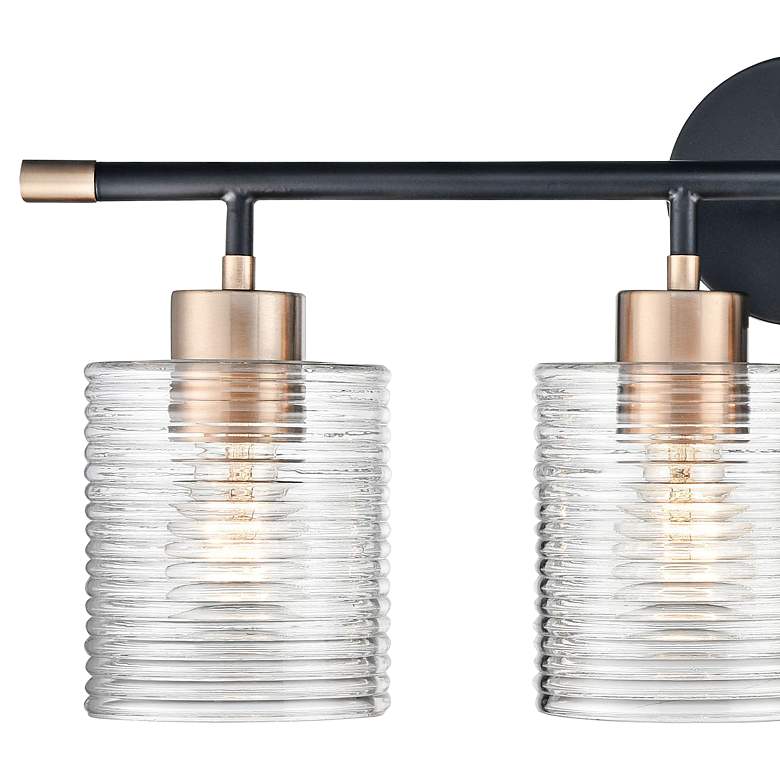 Image 2 Renitta 28"W Matte Black and Modern Gold 4-Light Bath Light more views