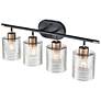 4_Renitta 28"W Matte Black and Modern Gold 4-Light Bath Light more views