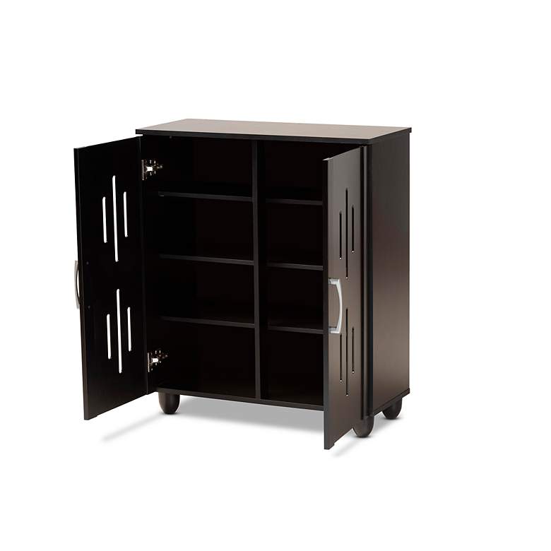 Image 6 Renley 29 1/2 inchW Espresso Brown 2-Door Shoe Storage Cabinet more views