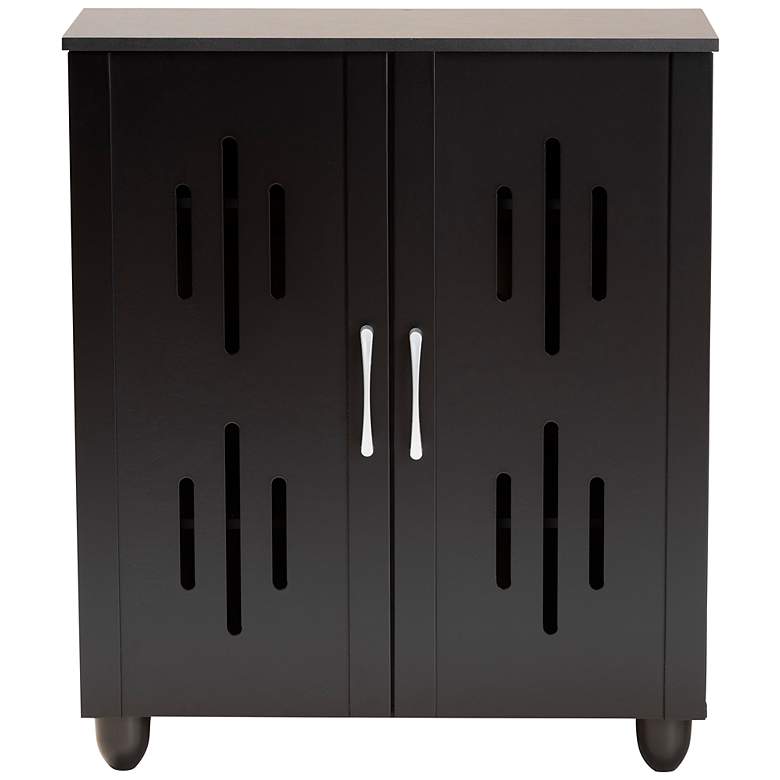 Image 7 Renley 29 1/2 inchW Espresso Brown 2-Door Shoe Storage Cabinet more views