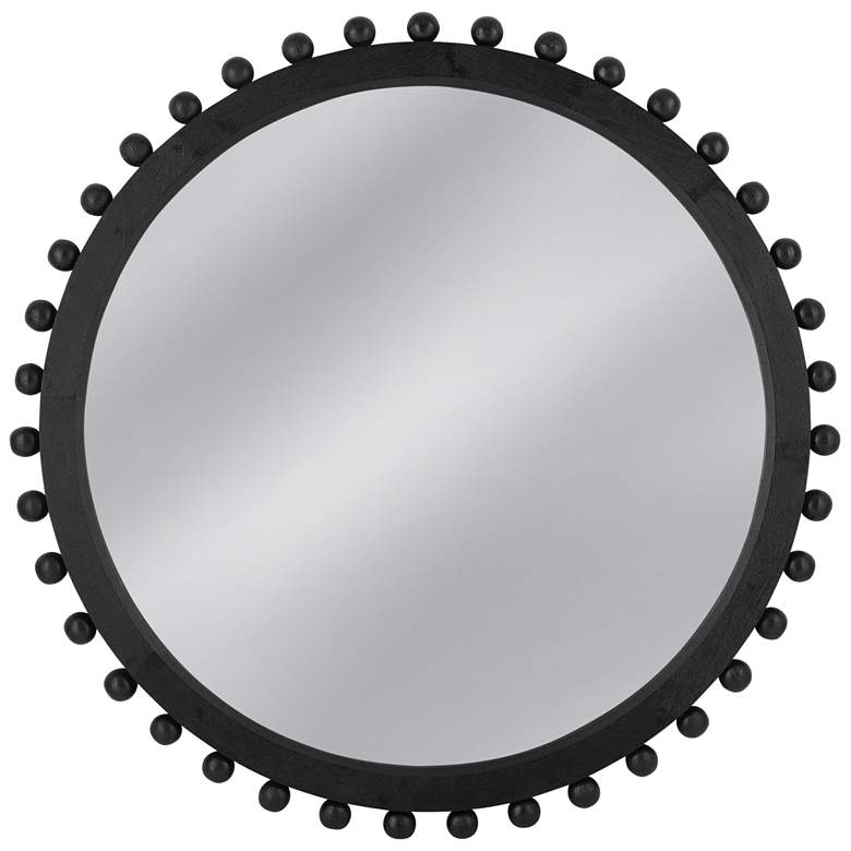 Image 1 Renn 50" x 50" Matte Black Round Wall Mirror