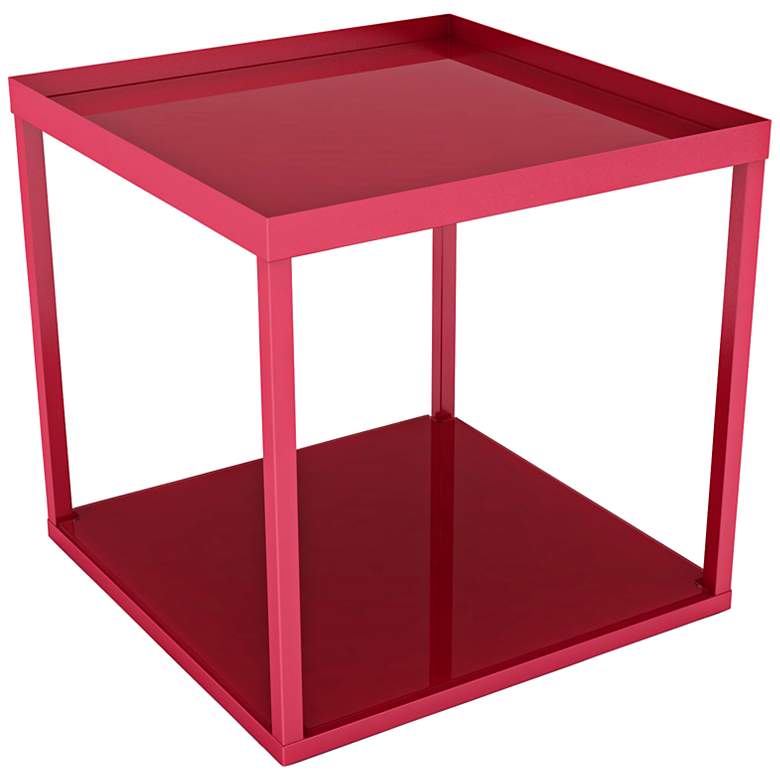 Image 1 Renner Red Metal Modular Square Side Table