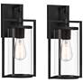 2_Rennes 15 3/4" High Black Outdoor Wall Light Set of 2