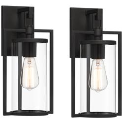 Rennes 15 3/4" High Black Outdoor Wall Light Set of 2