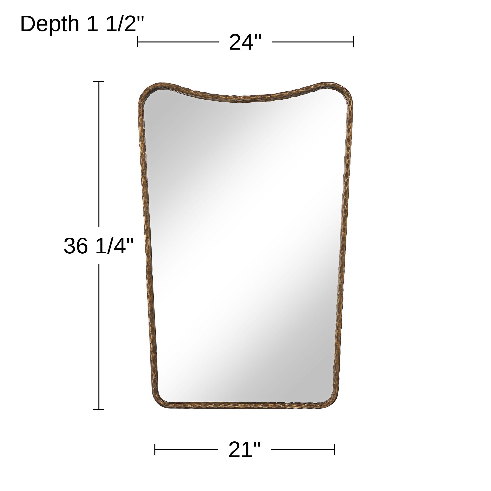 Image 7 Reno 24" x 36 1/4" Hammered Bronzed Gold Rectangle Wall Mirror more views