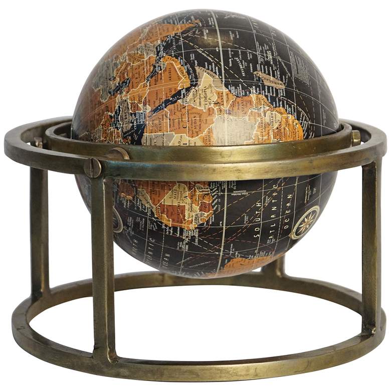 Image 1 Renwick 10 inch Wide Iron and Brass Traditional Globe