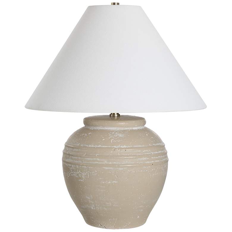 Image 1 Renwil 21" High Sand Beige Hand Thrown Jar Ceramic Table Lamp