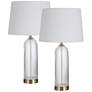 Renwil 25" High Modern Clear Fluted Glass Table Lamps Set Of 2
