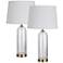 Renwil 25" High Modern Clear Fluted Glass Table Lamps Set Of 2