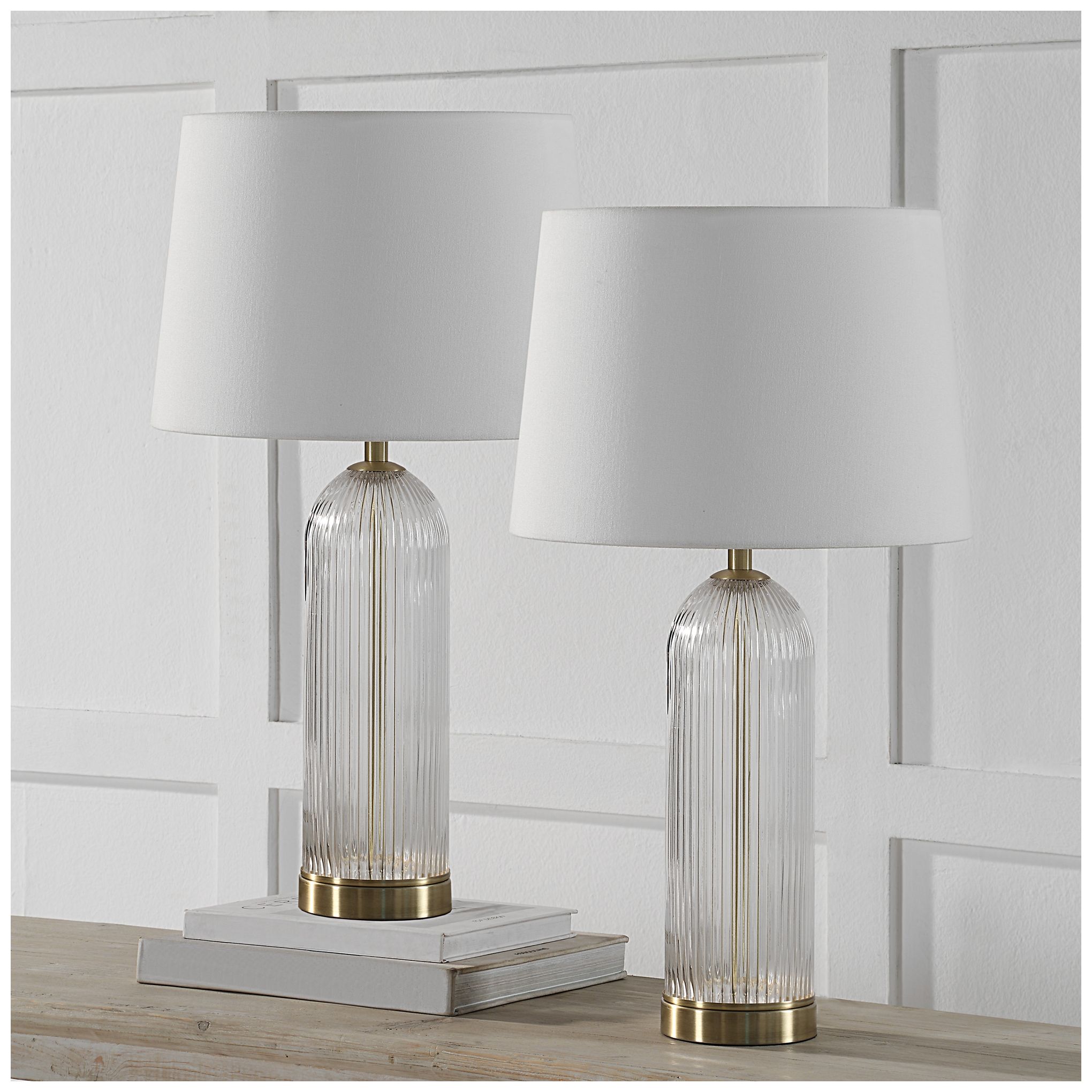 Image 3 Renwil 25" High Modern Clear Fluted Glass Table Lamps Set Of 2 more views