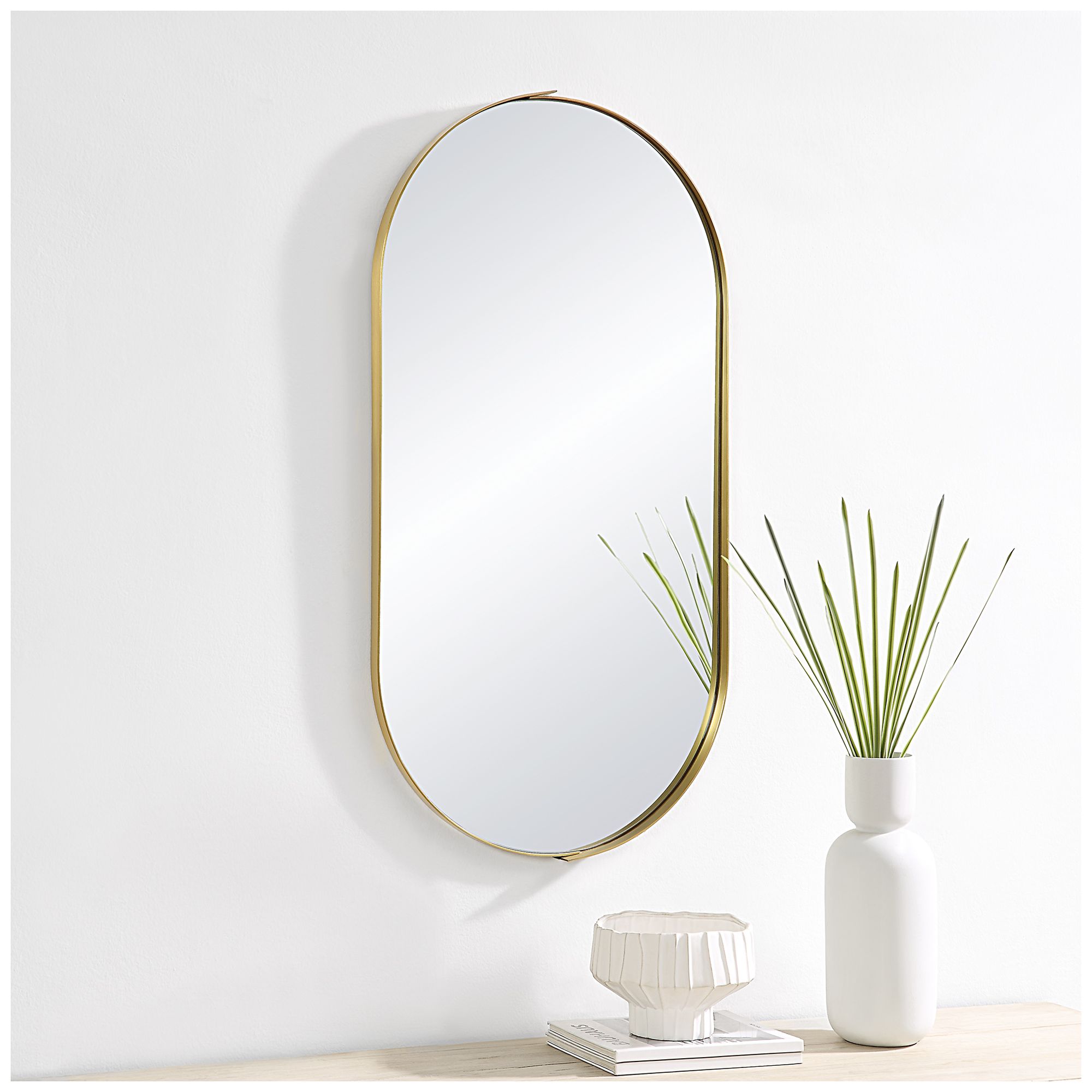 Image 6 Renwil Aleah 40" Tall Oval Wall Mirror, Yellow more views