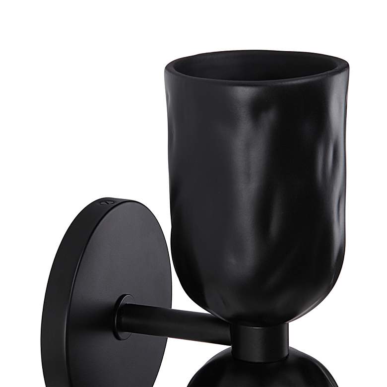 Image 5 Renwil Alessia Ceramic Matte Black Wall Sconce 5x11.25x5.5" more views